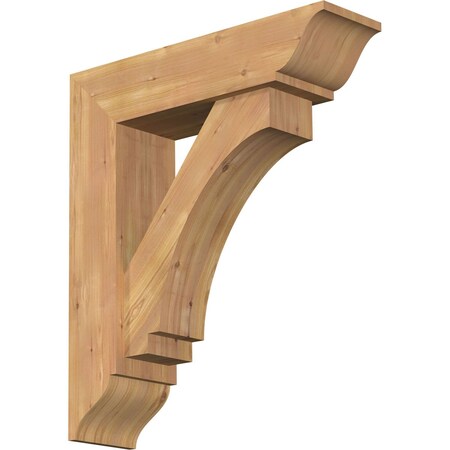 Ekena Millwork Imperial Traditional Smooth Bracket w/ Offset Brace, Western Red Cedar, 7 1/2"W x 28"D x 32"H BKT0806X28X32IMP01SWR